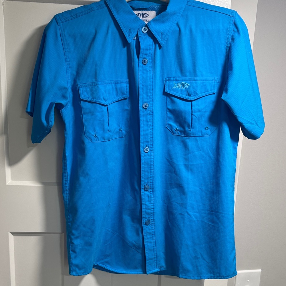 Aftco Boy’s Short-Sleeve Performance Shirt — Bright Blue